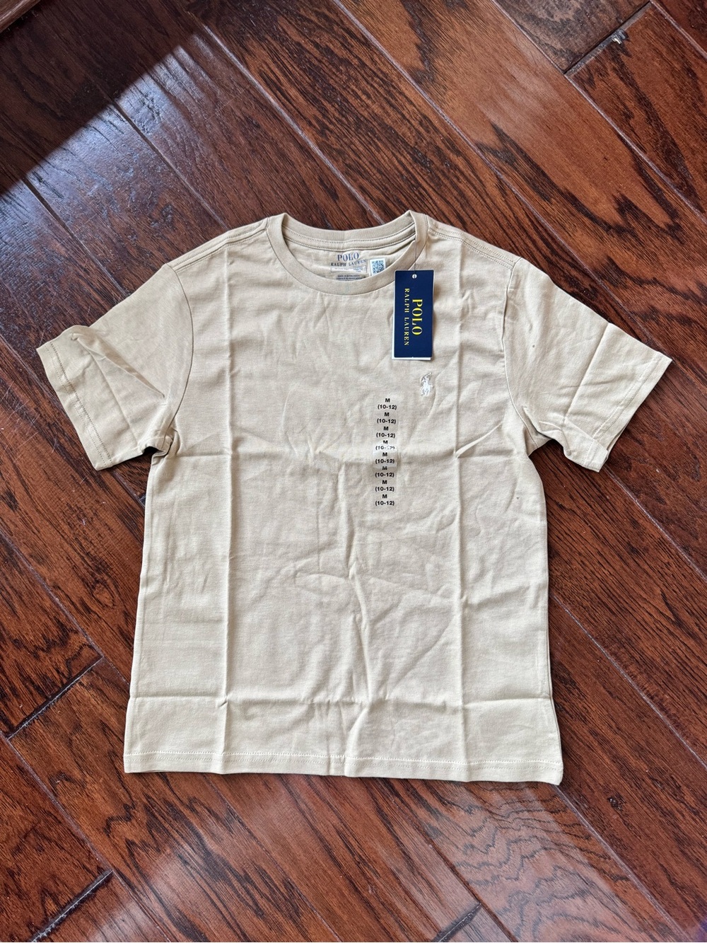 Polo by Ralph Lauren Kids Short Sleeve Crewneck T-Shirt in Beige